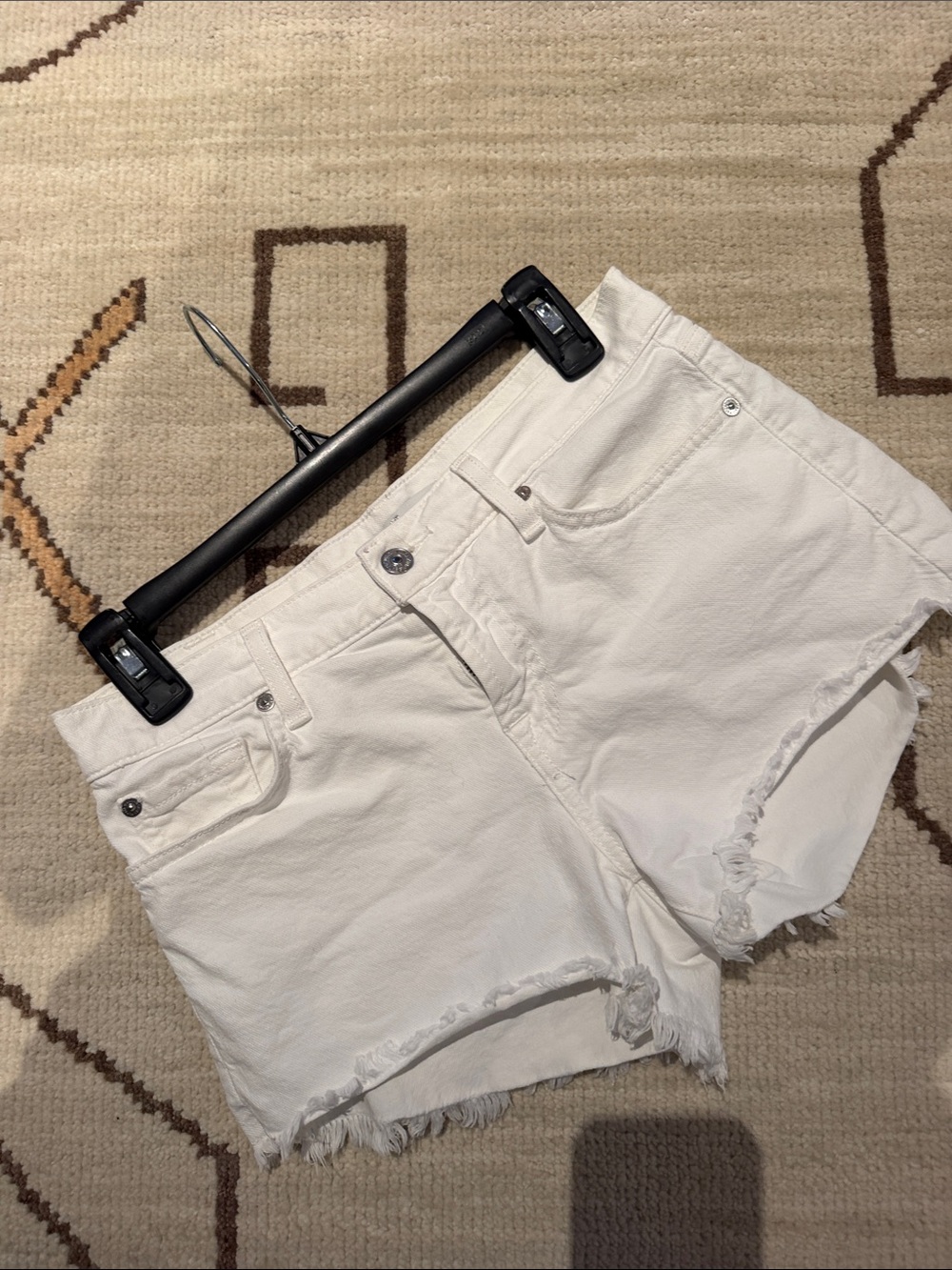 7 For All Mankind white cutoff Denim Shorts